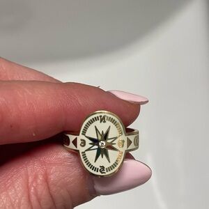 Foundrae Gold and White Compass Ring size 7